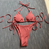 2023 New Sexy Three-Point Small Pit Strip Split Swimsuit Bikini