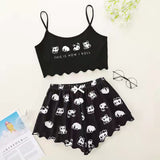 Printed Girls' Short-Sleeved Shorts Sexy Pajamas Girls' Cartoon Leisure PJ Leisure Home