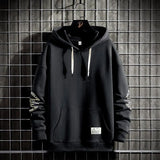 Autumn New Solid Color Polyester Men's Round Neck Hoodie Korean Style Hedging Casual Long-Sleeved Hoodie for