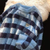 cute style love design niche fashion sweater women autumn and winter new loose lazy style BF couple purple sweater
