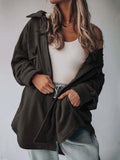 Long Jacket Women Winter Plush Coat Shirt Jacket Female Button Fleece Coat Jackets For Women