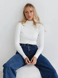 Color Half Collar Slim Knit Bottoming