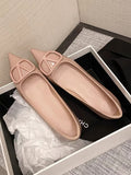 Color Paint Leather Increased By 5 Cm Commuting Shallow Name Temperament Single Shoe Metal Temperament Paint Buckle Women's