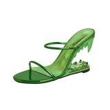Hair 2025 Spring Show Field Teeth Alien And Women's High-Heetic Slippers Show