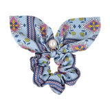 Chiffon Bowknot Silk Hair Scrunchies Women Pearl Ponytail Holder Hair Ties Hair Rope Rubber Bands Headwear Hair
