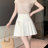 Chinese A-Dress Skirt Women's Early Autumn Black Short Skirt New Bag Hip Skirt High Waist Thin 100-Fold Skirt Package