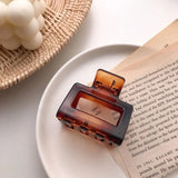 Square Geometric Frosted Hair Claws Clamps Acetate Hairpins Women Hollow Out Ponytail Clips Makeup Styling Tools