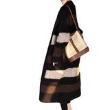 Zingj Door Bump Color Stripe Autumn Winter New Style In The Feeling Of Long Sweater Female Coat Languid Lazy Wind Wear Cardigan Female-Outfit