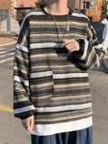 Men's Pocket Striped Knit Sweater- Outfit