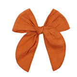 Solid Color Large Bowknot Hair Clips For Cute Girls Cotton Linen Handmade Hairpins Boutique Barrettes Kids Hair