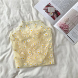 Autumn Women Casual Mesh Pattern Daisy Flower Printed Blouse Tops Girls Mesh Shirts See Through Shirt For
