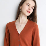 Women's cardigan sweater spring and autumn single-breasted sweater women's loose all-match top