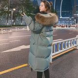 jacket women long coat down cotton coat quilted female fur hooded acolchado abrigos parka jacket basic jacket coat