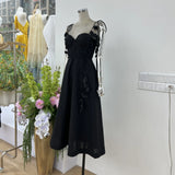Trend Pure Temperament Summer Flowers With Shoulder Strap Chest Cushions Holiday Beach Style