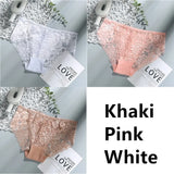 Sexy Low Waist Women's Underwear Lace Plus Size Seamless Panties Breathable Lingerie Female Briefs Solid Hollow