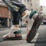 Men Sports Shoes High-top Graffiti SkateBoard Shoes Platform Sneakers Man Waterproof Men's Walking Shoes Zapatos