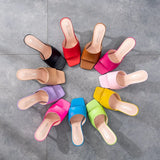 Cm Square Head High Heel Sandals Slippers Wine Glasses And Temperament Pearl Beaded Women's Shoes White Fish Mouth Shallow