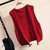 Sweater Vest Cardigan Shrugs Top Hooded Short Sleeveless Shrug Outerwear Autumn Fall Sweaters Women Casual Female
