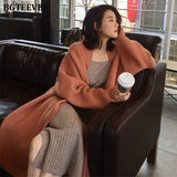 Thick Long Cardigan Knitted Sweater Women Long Sleeve Female Jumper Cardigan Casual Streetwear Open Stitch