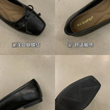Zingj Single Shoe Shallow Bow Spring 2024 New French Gentle Night Wind Flat Scoop Shoes Women's