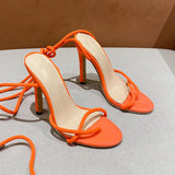 Wish Size 2025 Summer New Dew Women's Fine Heeled Sandals 43-Yard Bonded Women's