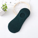 pieces = 5 pairs Women Invisible Solid Color Socks Slippers Ladies Polyester Cotton Non-slip Silicone Ankle Socks