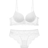 New Lace Lingerie Women Sexy Bra Set Push up Bras Underwear Set 3/4 Cup Lingerie Set Embroidery Flowers Bras and