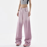 Zingj Purple Jeans Female 2023 New Design Sense Niche Summer High Waist Loose Show Thin Wide Leg