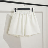 Zingj And Summer Slim Show Thin Shorts Female Blue New 2024 Korean Version Design Sense Casual A Word Wear Wide-Leg