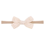 Lace Bowknot Baby Headband Turban Solid Color Newborn Baby Girls Elastic Hair Bands Nylon Headwear Kids Hair
