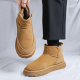 Zingj Boots Men's New Winter Fur And Velvet Warm Platform Non-Slip Cotton Shoes