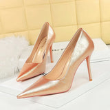 Zingj Vintage Fashion Women's Shoes Banquet High Heels Spring And Autumn Heels With High Heels Shallow Pointed Single