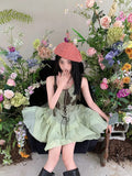 New Summer Y2k Gothic Backless Sexy Fluffy Dresses Women Fashion Streetwear Patchwork Bandage Club Design E-girl