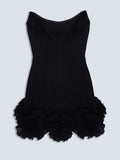 Cinde Wind Dress Women 2025 Spring And Summer New Temperament Elegant Breastless Three-Dimensional Flower Design Short