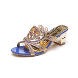 Zingj High Heel Cool Drag Female 2023 Summer New Pearl Fish Mouth Large Size Sandals Thick Heel Fashion Women's Shoes Slippers- Outfit