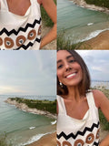 Print Women High Waisted Maxi Skirt Suit Chic Square Neck Sleeveless Cropped Tops Set 2024 Summer Lady Fashion