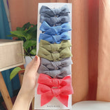 Lovely Baby Solid Bowknots Hair Clips For Cute Girls Cotton Hairpins Boutique Barrettes Headwear Kids Hair