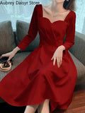 White Long Dress Women Elegant Chic Pearl Spaghetti Strap Prom Dress 2023 Autumn Casual Long Sleeve Evening Party