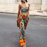 Printed Wide Leg Pants Women High Waist Baggy Pants Woman Fashion Summer Y2k Streetwear Casual Pants Set Women's