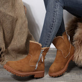 Cylinder Plus Code Snow Boots Women Winter New Cylinder Plus Velvet Thick Side Zip Cotton Boots
