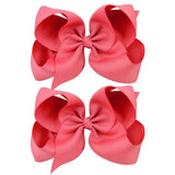 6'' Solid Color Grosgrain Ribbon Bows Hair Clips For Cute Girls Large Handmade Hairpins Barrettes Kids Hair