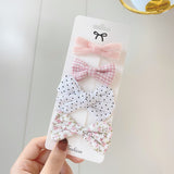 New Printed Bowknot Hair Clips For Cute Girls Lace Handmade Hairpins Boutique Barrettes Headwear Kids Hair