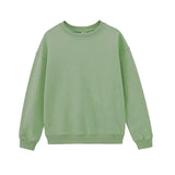 2021 White Sweatshirts Woman Solid Color Pullovers Female Jumpers Crew Neck Tops Loose