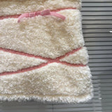 White Plush Faux Fur Pink Stripe Mini Skirt- Outfit