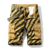 New Summer Overalls Shorts Men Cool Camouflage Summer Hot Sale Cotton Casual Men Shorts Striped 5-Point