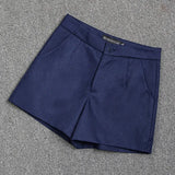 Zingj And Summer Slim Show Thin Shorts Female Blue New 2024 Korean Version Design Sense Casual A Word Wear Wide-Leg