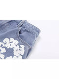 2024 Men's And Women's New Street Fashion Printed High-Waisted Straight Tube Slim