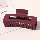 Square Geometric Frosted Hair Claws Clamps Acetate Hairpins Women Hollow Out Ponytail Clips Makeup Styling Tools