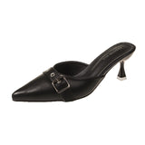 New Spring And Summer 2025 Features Pointed French High-Heeled Muller