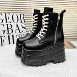 High Shoes 13Cm Heightening Legs Fine Thick Shoes Small British Wind Thick Soles New Short-Heeled Martin